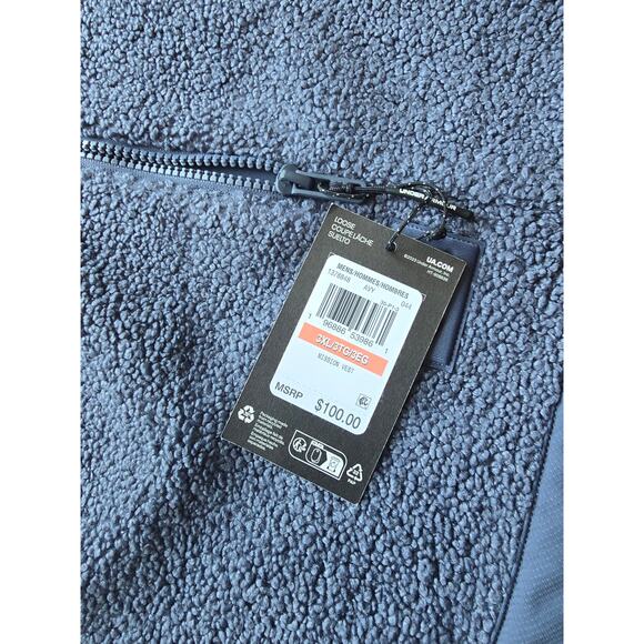 Under Armour Men’s 3XL Sherpa Fleece Vest – Blue – Full Zip – New with Tags - Picture 2 of 4